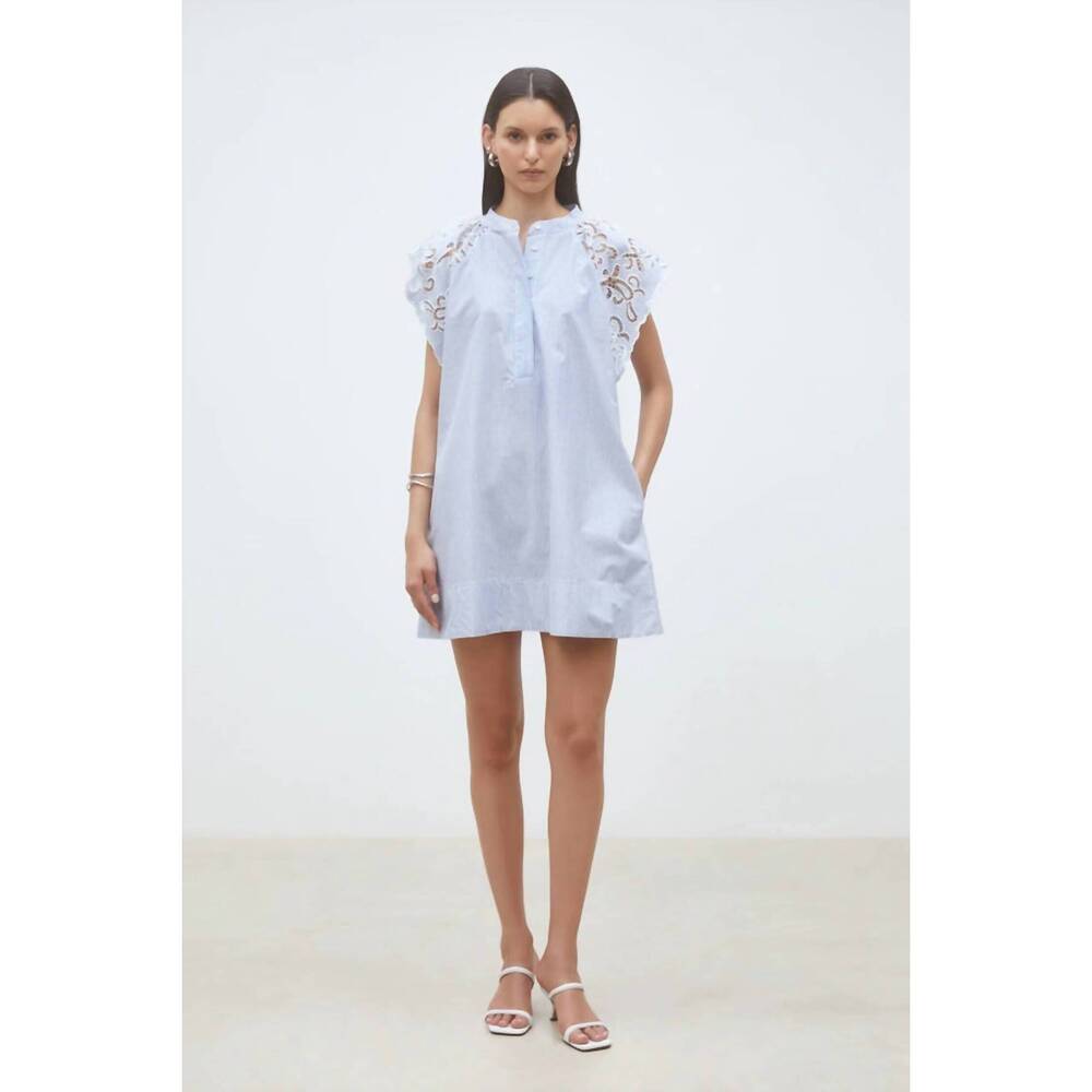 NEW SUNCOO cidji dress in indigo stripe